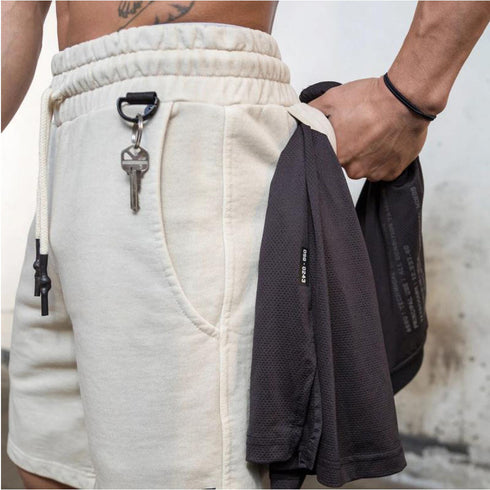 Men's Outdoor Fitness Jogging Shorts with Towel Loop