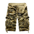 Men's Outdoor Multi-Pocket Cotton Camo Athletic Cargo Shorts