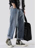 Plus Size Men's Hip Hop Loose-Fitting Straight Leg Denim Jeans