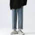 Men's Straight Leg Jeans Drawstring Denim Pants