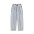 Men's Straight Leg Jeans Drawstring Denim Pants