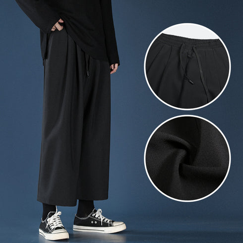 Plus Size Men’s Pleated Wide Leg Loose Casual Dress Pants