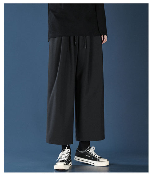 Plus Size Men’s Pleated Wide Leg Loose Casual Dress Pants