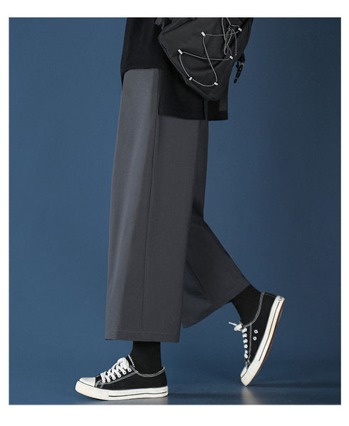 Plus Size Men’s Pleated Wide Leg Loose Casual Dress Pants