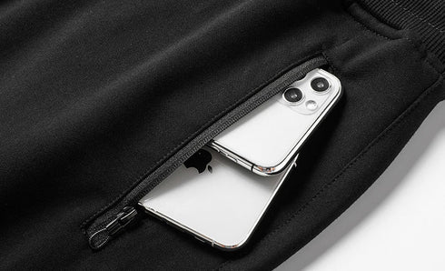 Men's Plus Size Active Basic Jogging Trousers with Zipper Pockets