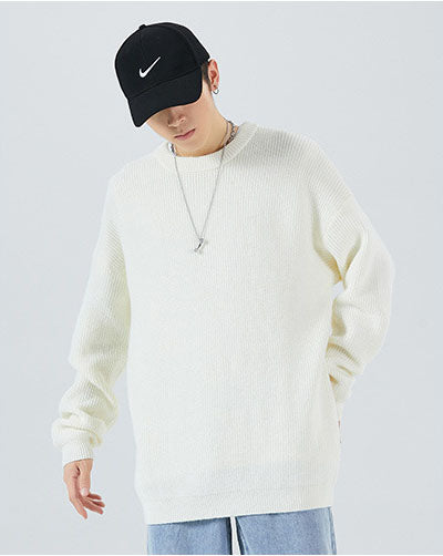 Men's Plus Size Blank Crew Neck Pullover Sweater