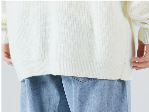 Men's Plus Size Blank Crew Neck Pullover Sweater