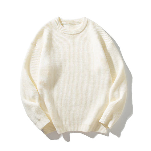 Men's Plus Size Blank Crew Neck Pullover Sweater