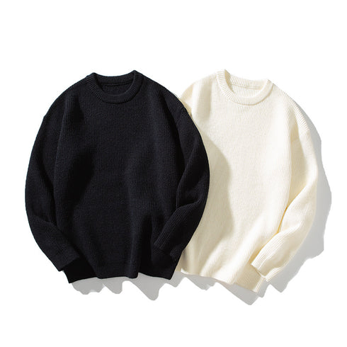 Men's Plus Size Blank Crew Neck Pullover Sweater