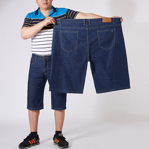 Men's Plus Size Casual Stretch Slim Jeans Denim Shorts