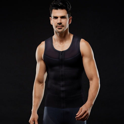 Men's Plus Size Compression Zipper Undershirt Tank