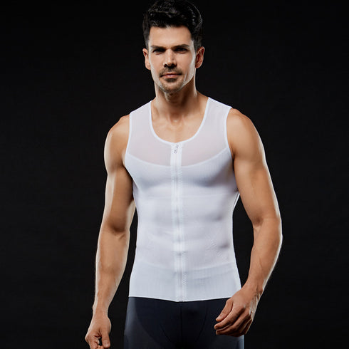 Men's Plus Size Compression Zipper Undershirt Tank