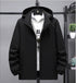 Men's Plus Size Full-Zip Casual Long Sleeve Jacket with Hood