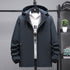Men's Plus Size Full-Zip Casual Long Sleeve Jacket with Hood