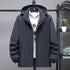 Men's Plus Size Full-Zip Casual Long Sleeve Jacket with Hood