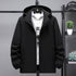 Men's Plus Size Full-Zip Casual Long Sleeve Jacket with Hood
