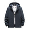 Men's Plus Size Full-Zip Casual Long Sleeve Jacket with Hood