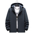 Men's Plus Size Full-Zip Casual Long Sleeve Jacket with Hood