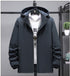 Men's Plus Size Full-Zip Casual Long Sleeve Jacket with Hood