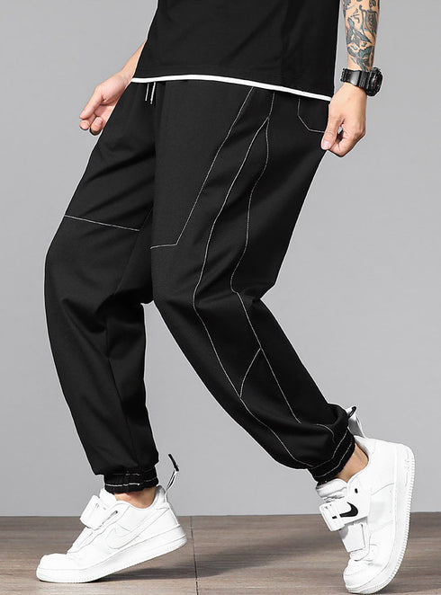 Men's Plus Size Loose-fit Joggers Pants with Deep Pockets