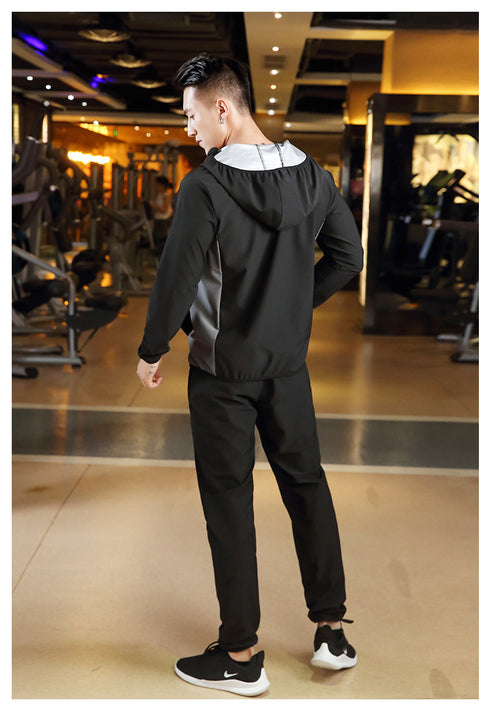 Men's Plus Size Sports Wear Sauna Suits Jacket Pants