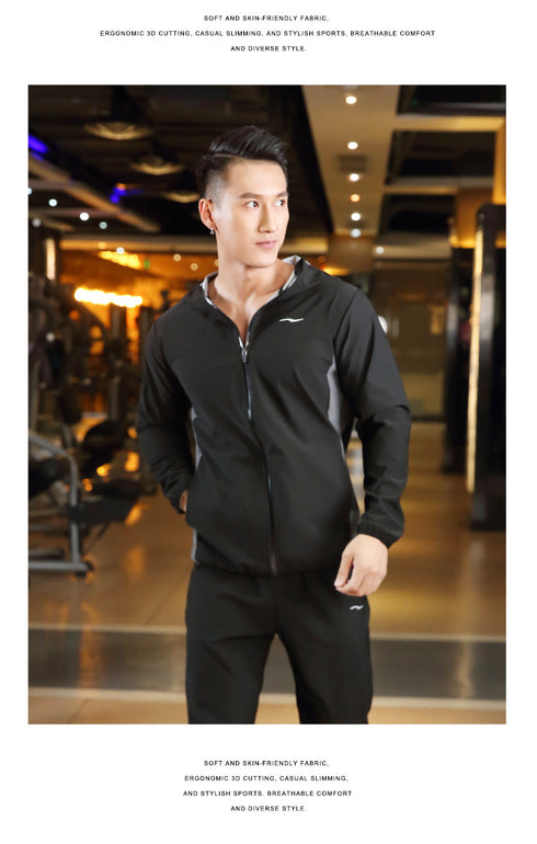 Men's Plus Size Sports Wear Sauna Suits Jacket Pants