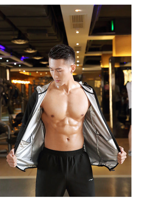 Men's Plus Size Sports Wear Sauna Suits Jacket Pants