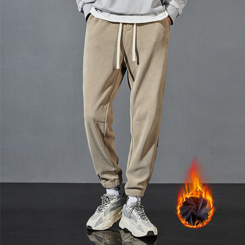 Men's Plus Size Winter Loose Fleece Casual Straight Jogger