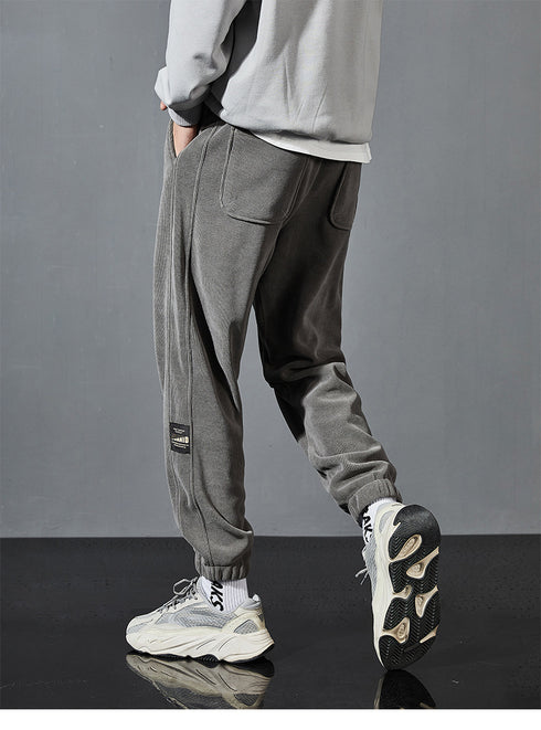 Men's Plus Size Winter Loose Fleece Casual Straight Jogger
