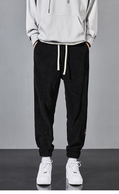 Men's Plus Size Winter Loose Fleece Casual Straight Jogger