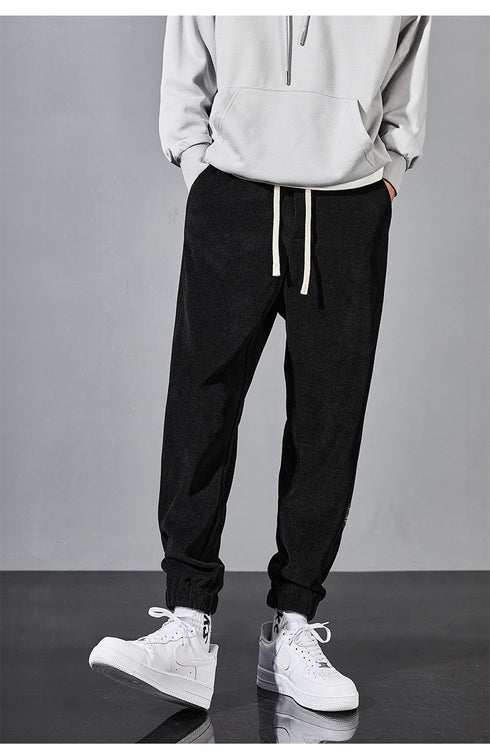 Men's Plus Size Winter Loose Fleece Casual Straight Jogger