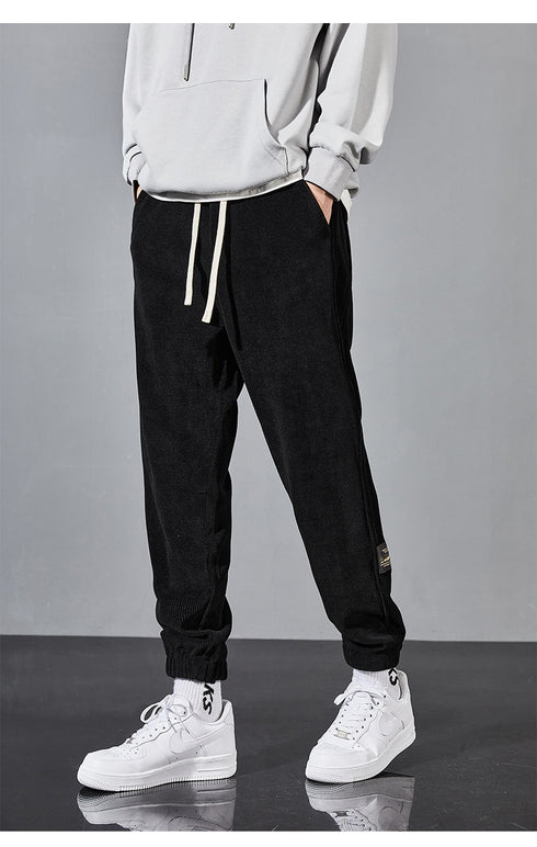 Men's Plus Size Winter Loose Fleece Casual Straight Jogger