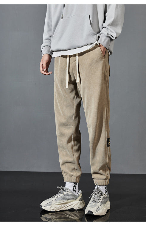 Men's Plus Size Winter Loose Fleece Casual Straight Jogger