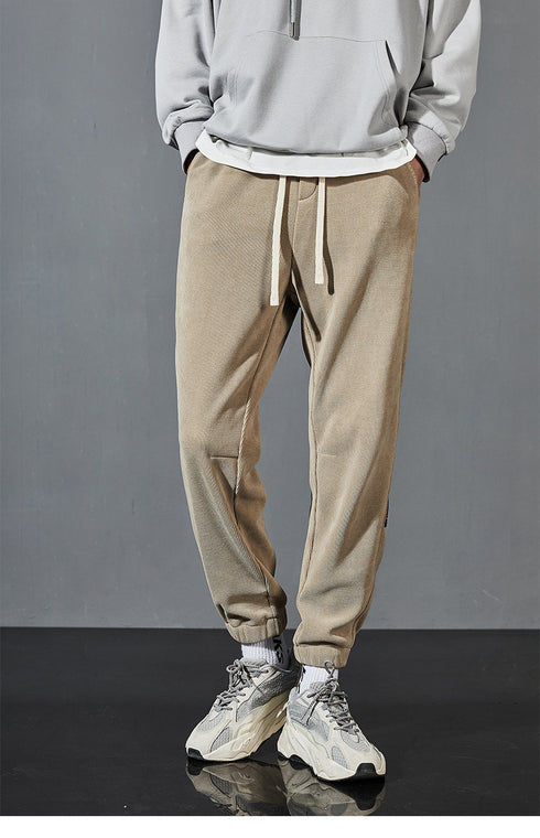 Men's Plus Size Winter Loose Fleece Casual Straight Jogger