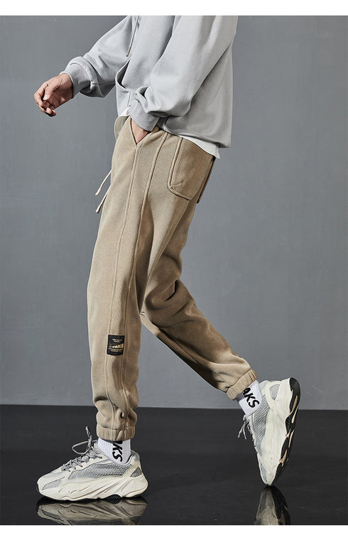 Men's Plus Size Winter Loose Fleece Casual Straight Jogger