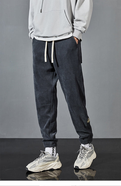 Men's Plus Size Winter Loose Fleece Casual Straight Jogger