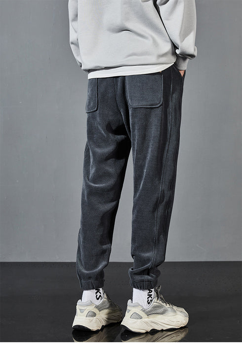 Men's Plus Size Winter Loose Fleece Casual Straight Jogger