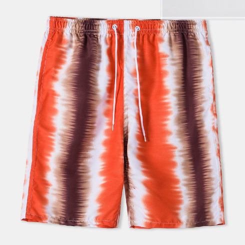 Men's Printed Beach Shorts with Drawstring Elastic Waist