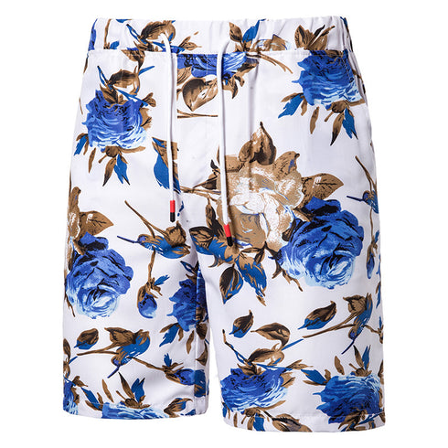 Men's Printed Drawstring Casual Summer Beach Shorts