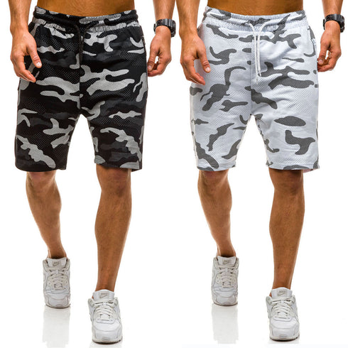Men's Printed Performance Gym Shorts with Zip Pockets