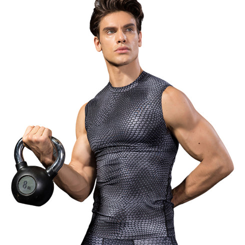 Men's Printing Bodybuilding Skinny Stretch Workout Tank