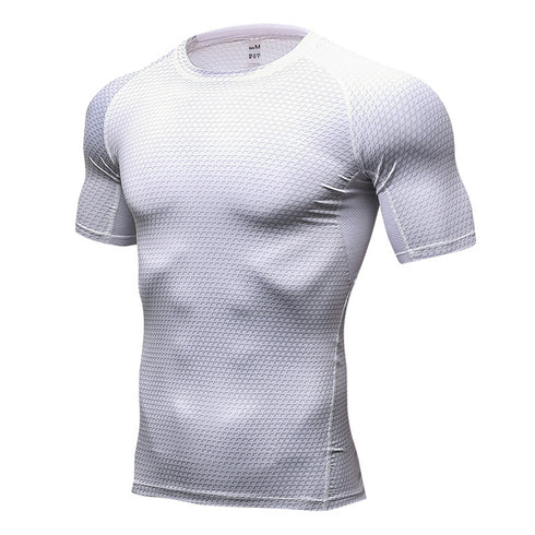 Men's Printing Running Fitness Short Sleeve Skinny T-shirt