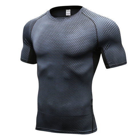 Men's Printing Running Fitness Short Sleeve Skinny T-shirt