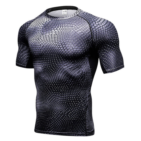 Men's Printing Running Fitness Short Sleeve Skinny T-shirt