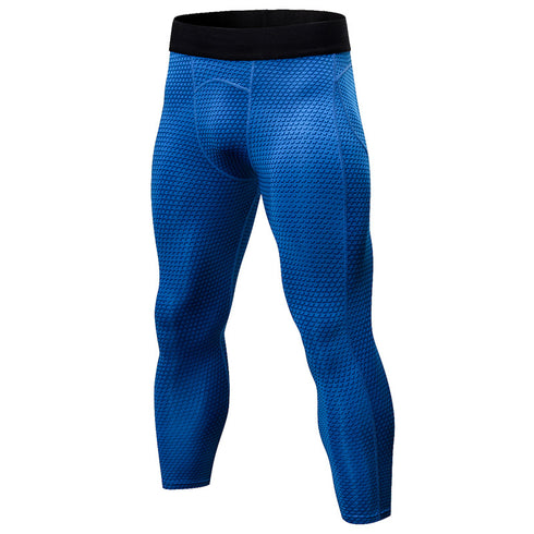 Men's Printing Running Skinny Stretchy Capri Pants