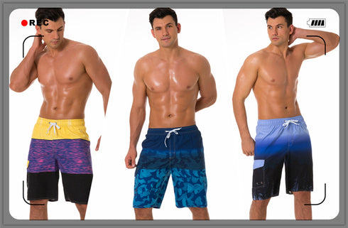 Men's Quick Dry Beach Trunks Swimwear with Mesh Lining