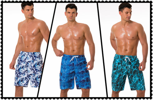 Men's Quick Dry Big & Tall Board Shorts with Mesh Lining