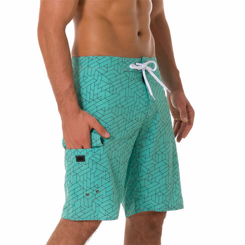 Men's Quick Dry Elastic Waist Surf Swim Trunks