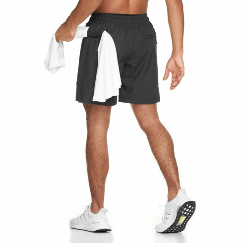 Men's Quick Dry Gym Training Sports Shorts with Towel Loop