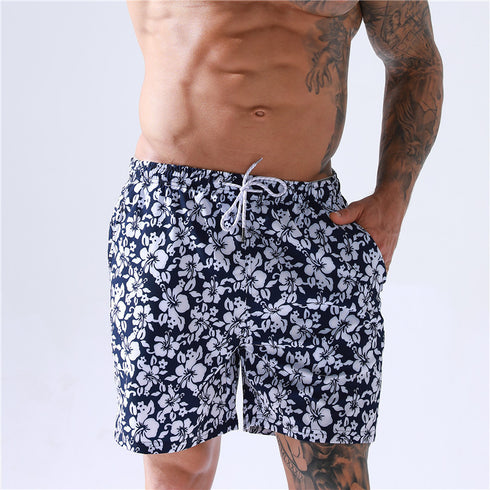 Men's Quick Dry Printed Beach Board Shorts with Mesh Lining